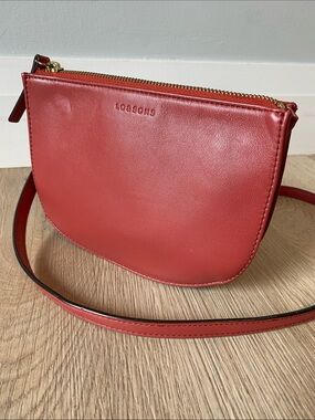 LO & SONS Waverley 2 Small Red Leather Convertible Crossbody Belt Bag Wristlet